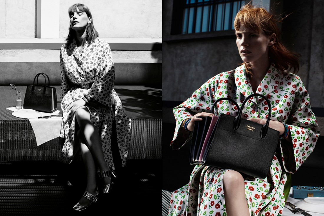 Джессика Честейн в рекламной кампании Prada