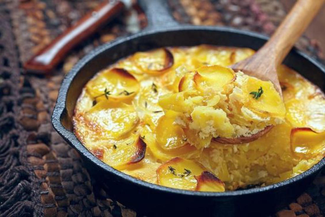 Картофельный гратен с чесноком