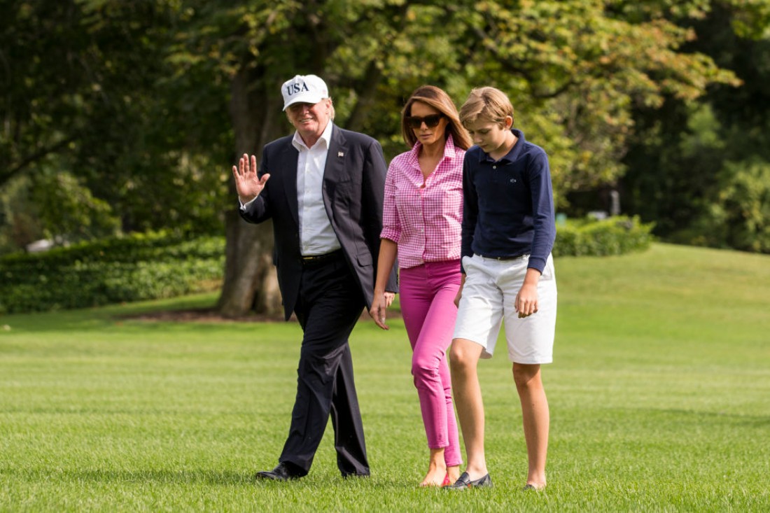 Меланья и Дональд Трамп c сыном