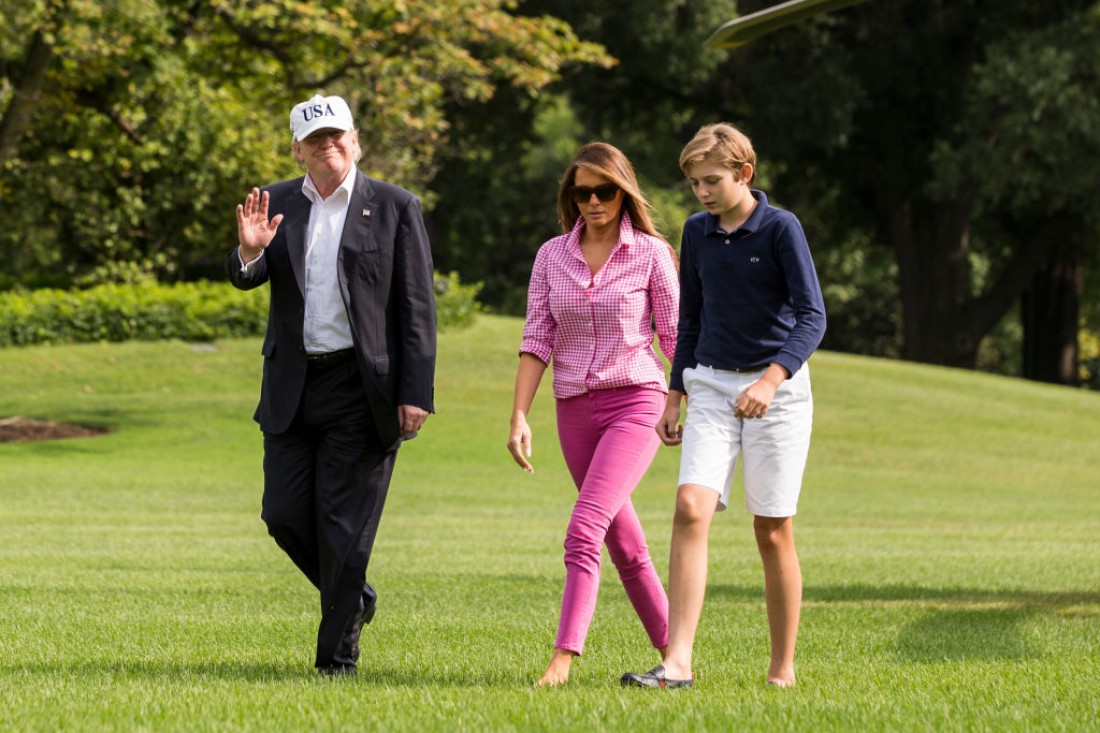 Меланья и Дональд Трамп c сыном
