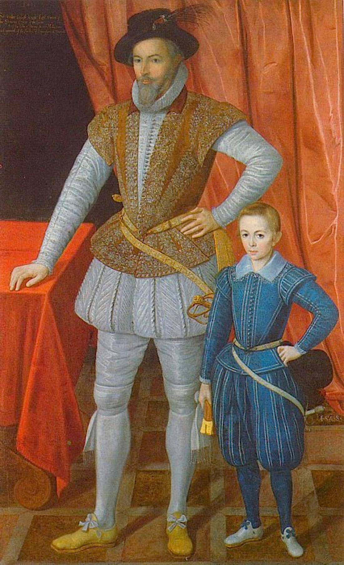 Портрет сэра Уолтера Рэли с сыном, 1590