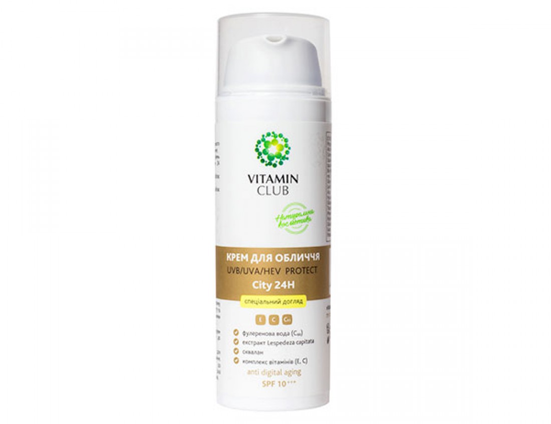Крем для лица UVВ/UVА/HEV Protect City24H (SPF 10) от VitaminClub