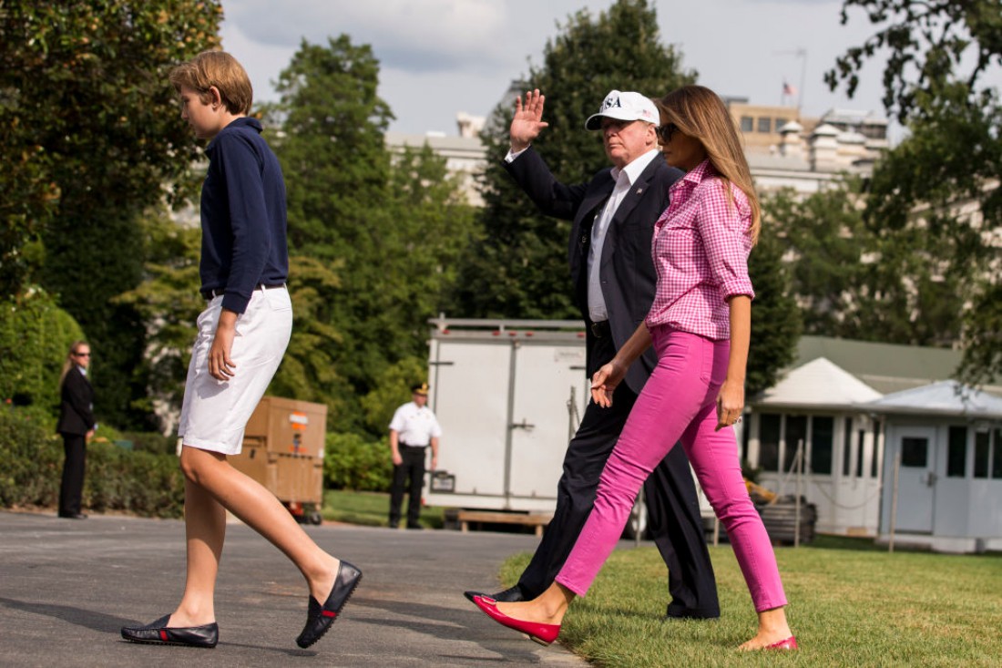 Меланья и Дональд Трамп c сыном