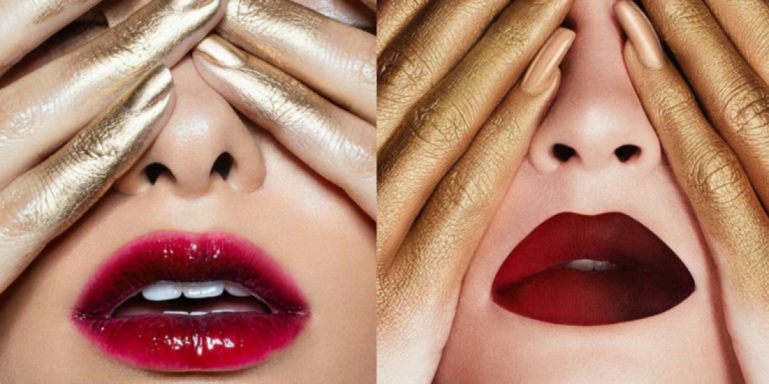 Работа Влады Хаггерти и Юлии Кузьменко (слева) и имидж Kylie Cosmetics (справа)