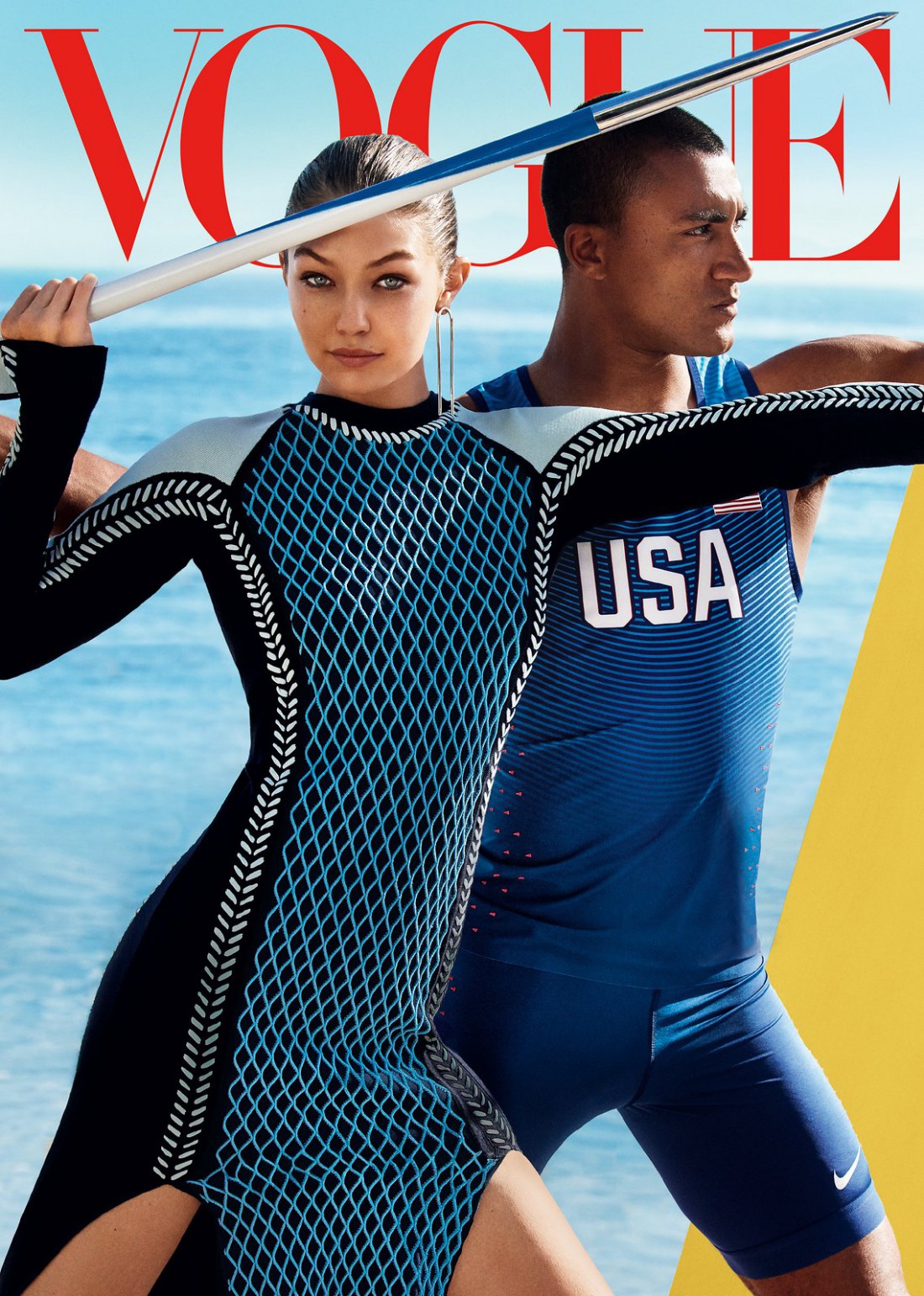 Джиджи Хадид и Эштон Итон в новой фотосессии Vogue