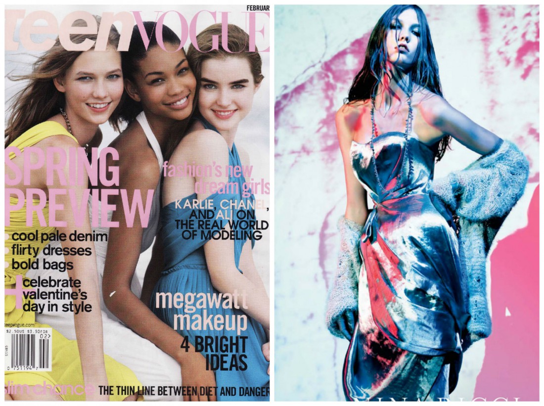 Карли Клосс на обложке Teen Vogue и в рекламной кампании Nina Ricci
