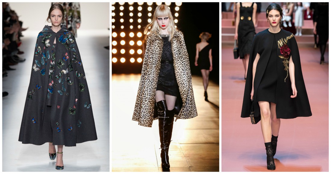 Кейпы на показах Valentino, Gucci и Dolce & Gabbana