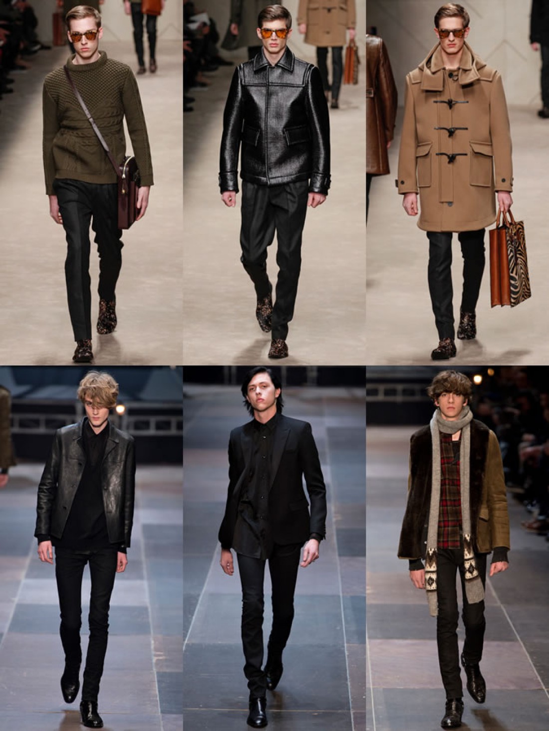 Burberry Prorsum (вверху) и Saint Laurent (внизу)