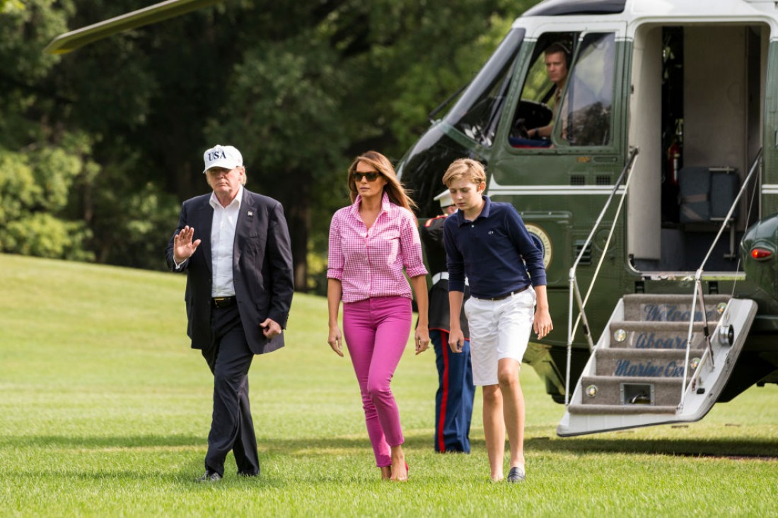 Меланья и Дональд Трамп c сыном