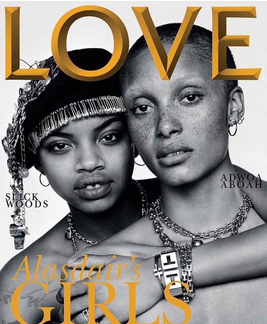 Слик Вудс и Адвоа Абоах в фотосете для LOVE