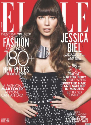 Актриса Джессика Биль на обложке Elle, январь 2013