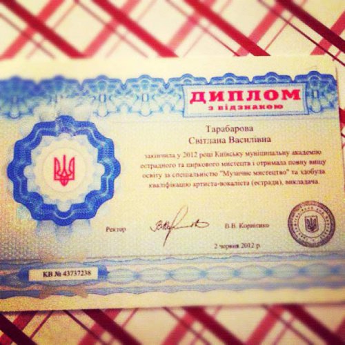 Диплом Светланы Тарабаровой