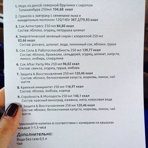 Меню Тины Канделаки