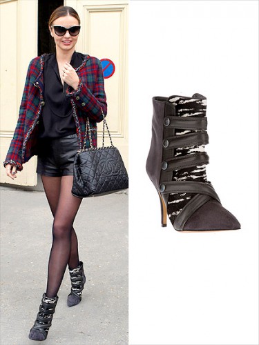 Модель Миранда Керр в ботильонах Isabel Marant