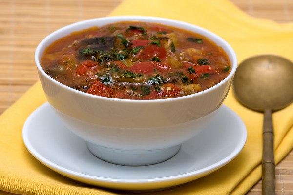 Рецепт 
                Крем-суп из баклажанов с запеченными помидорами
            