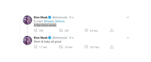 У Илона Маска родился шестой ребенок