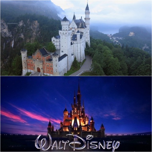 Замок Нойшванштайн и логотип Walt Disney Pictures