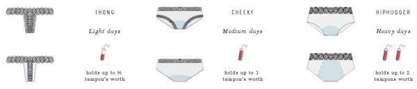 Три модели трусиков THINX