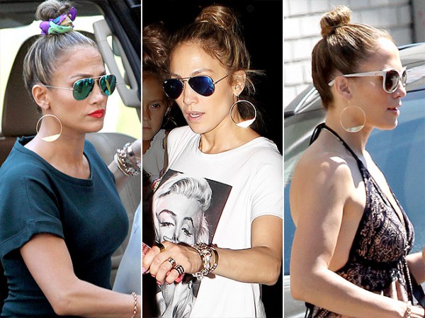 Дженнифел Лопес носит серьги Jewelry Hoop за $1,185