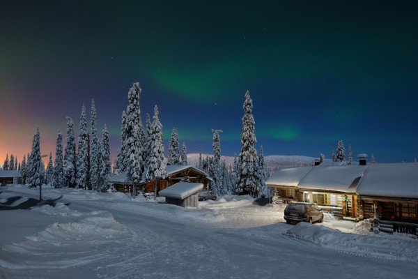 Северное сияние в Лапландии