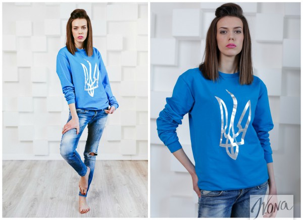 Юлия Дворак, лицо Ivona 2014, в свитшоте бренда X'U, 700 грн