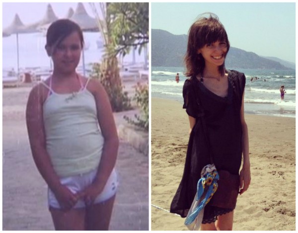 Такой Эрика была в 12 лет (фото слева), и так выглядит сейчас