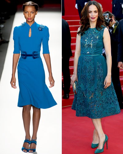 Актриса Беренис Бежо (справа), показ Carolina Herrera
