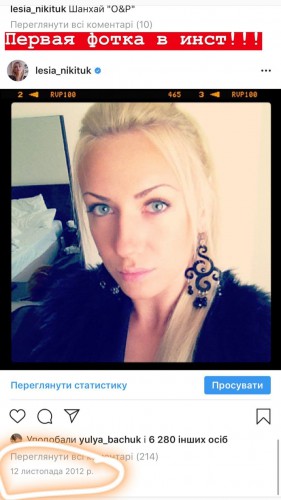 Instagram Леси Никитюк