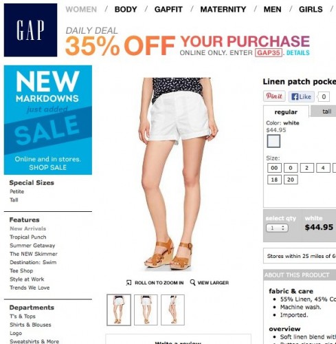 На сайте Gap берут только моделей со стройными ногами, а других фотошопят