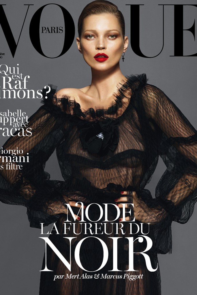 Модель Кейт Мосс на обложке Vogue