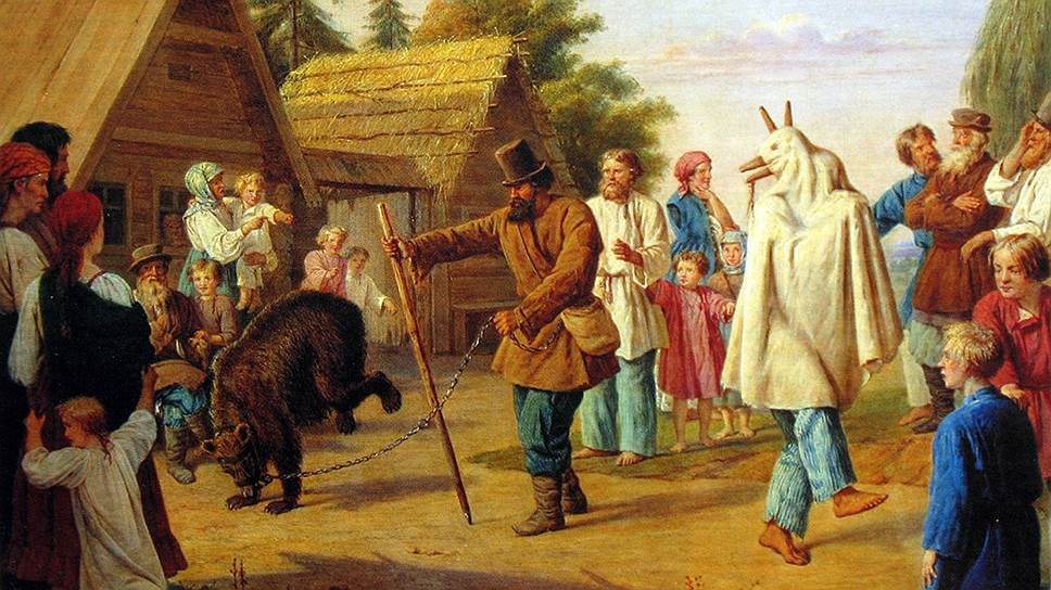 Народные гуляния с медведем в честь весны