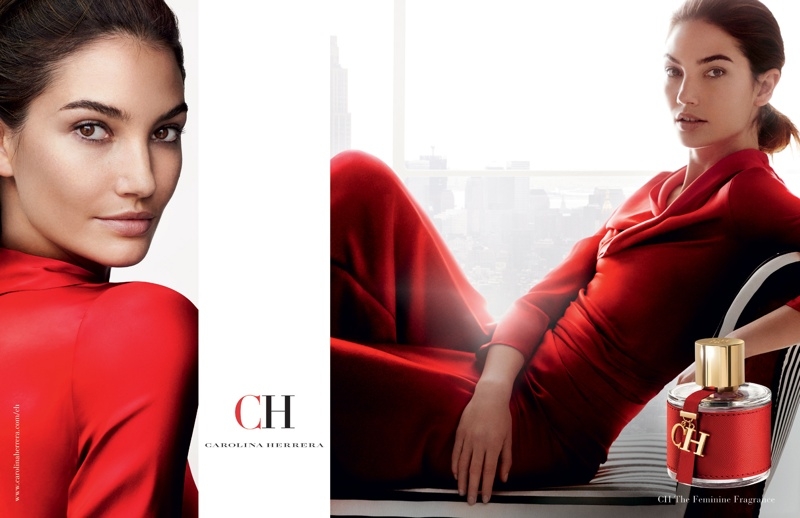 Модель Лили Олдридж в рекламной кампании аромата CH от Carolina Herrera