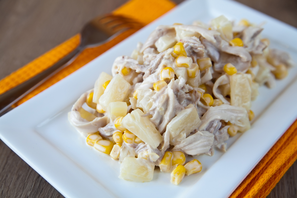 Салат ананас с курицей сыр рецепт с пошагово Салат ананас с курицей сыр рецепт с пошагово