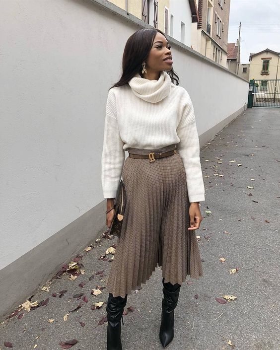Классический look с юбкой миди