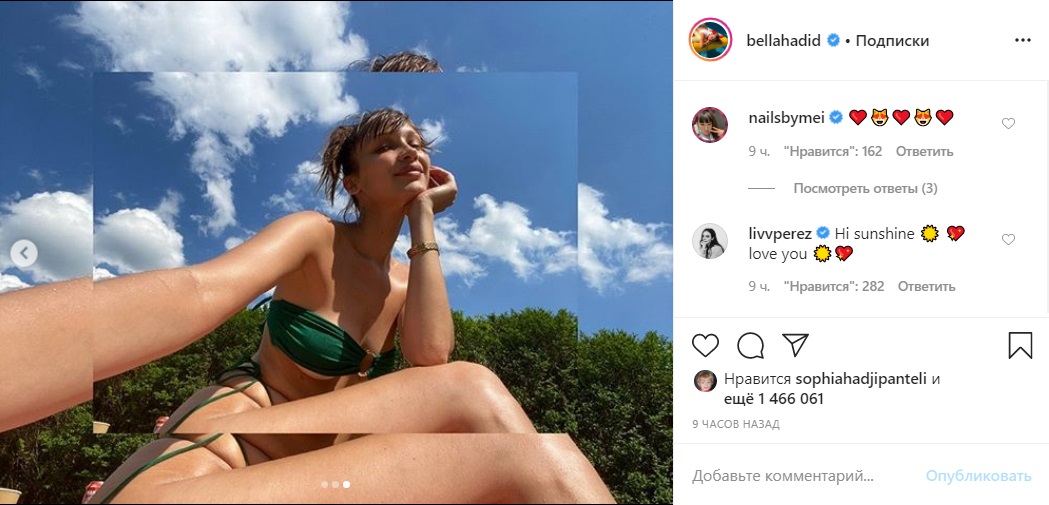 Супермодель Белла Хадид в тесном купальнике засветила фигуру после карантина