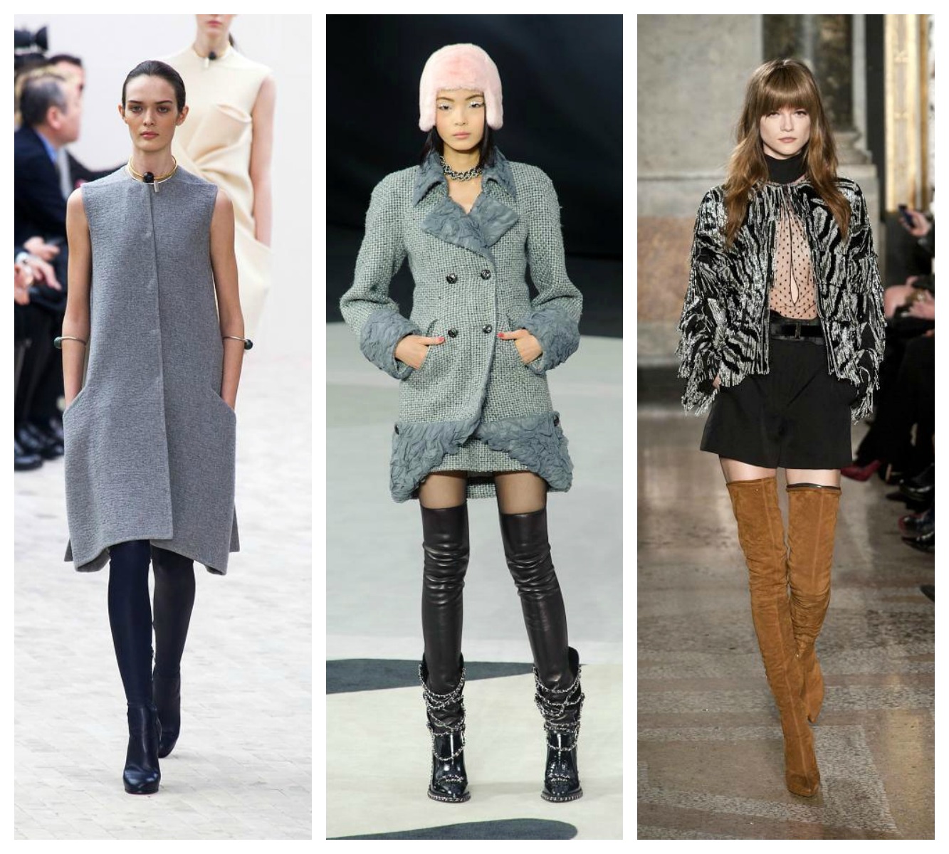 Слева направо: Celine, Chanel, Pucci, показы осень-зима 2013-2014
