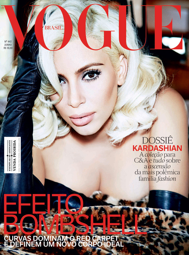 Телезвезда Ким Кардашян в пикантной фотосессии для Vogue Brazil