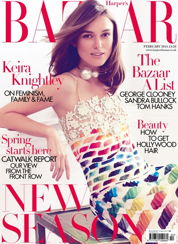 Актриса Кира Найтли в наряде Chanel на обложке Harper's Bazaar