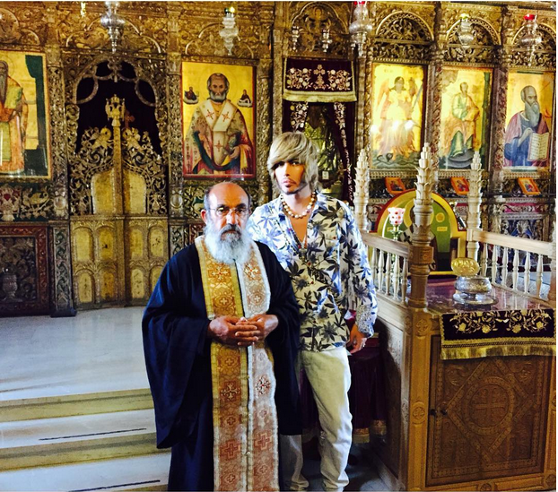 Сергей Зверев в храме святого Киприана и Иустинии