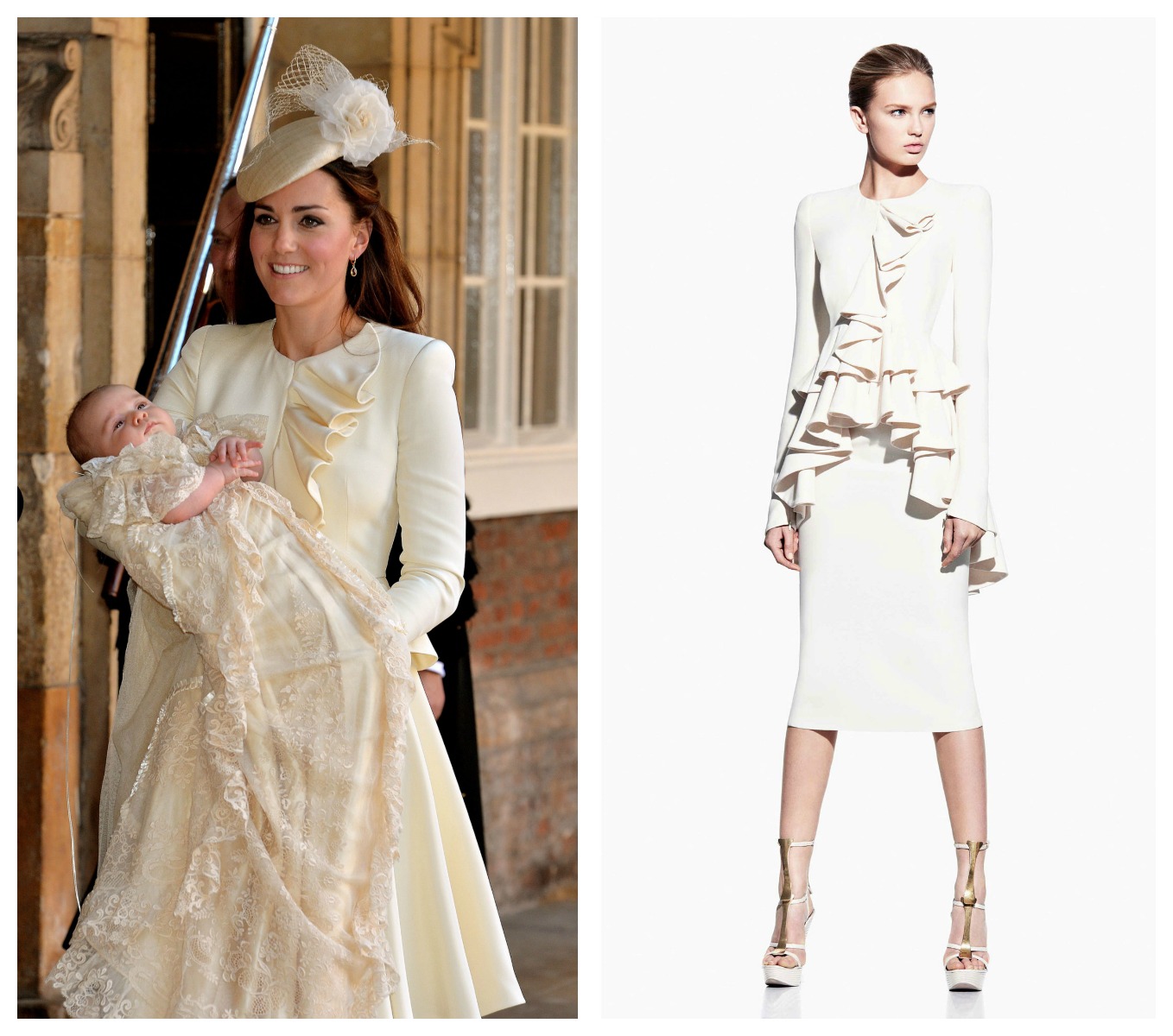 Кейт Миддлтон надела на крестины сына костюм от Alexander McQueen и шляпку Jane Taylor стоимостью более 1200$