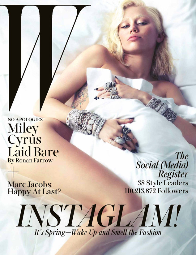 Певица Майли Сайрус осталась без бровей на обложке W Magazine