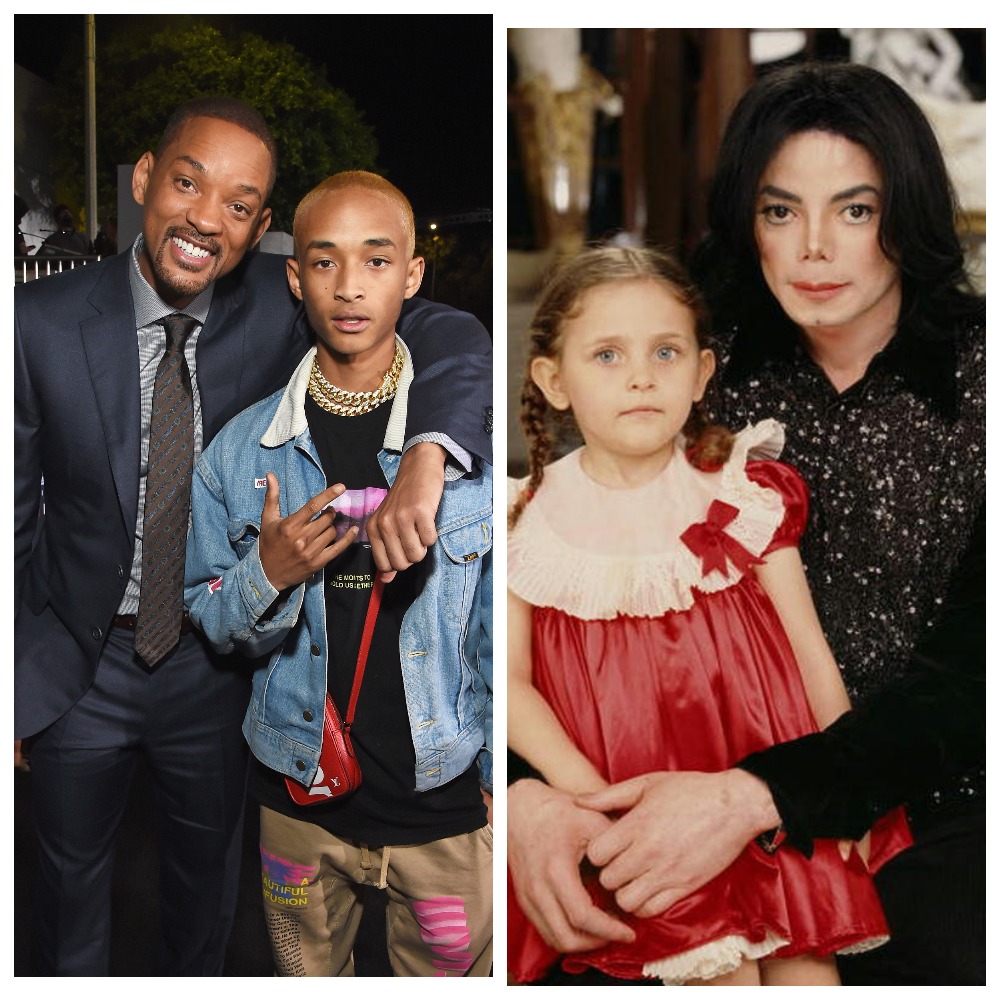 Уилл Смит с сыном и Майкл Джексон с дочерью