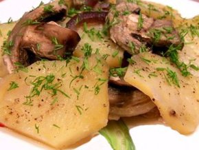 Свинина запеченная в фольге с картофелем и грибами