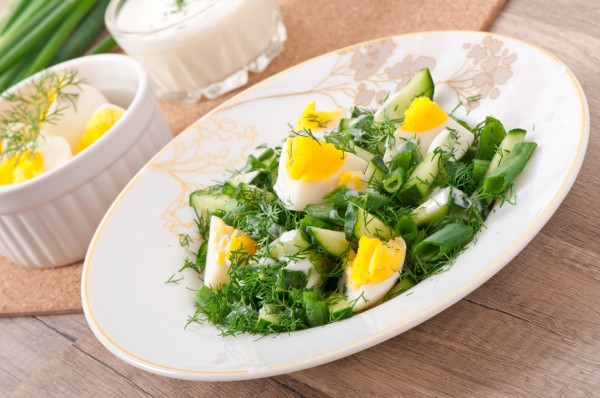 Рецепт 
                Салат из кабачков, яиц и зелени
            