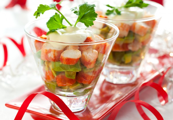 Рецепт 
                Новогодний салат из крабовых палочек и авокадо
            