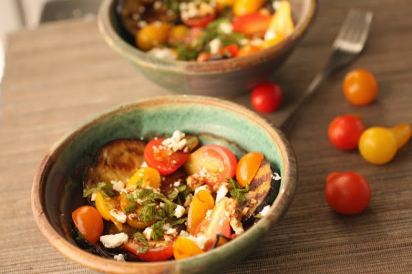 Рецепт 
                Салат из баклажанов с помидорами
            