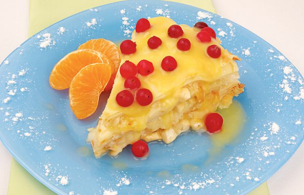 Рецепт 
                Орехово-апельсиновый блинный пирог
            