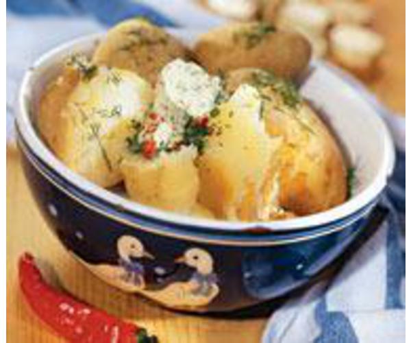 Рецепт 
                Печеный молодой картофель под белым соусом
            