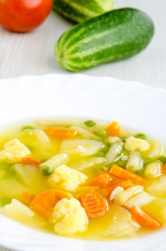 Рецепт 
                Постный суп из цветной капусты и картофеля
            