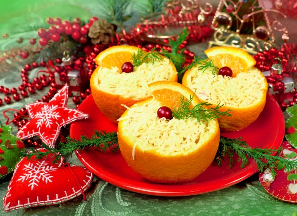 Рецепт 
                Новогодние рецепты: Сырный салат с апельсинами
            